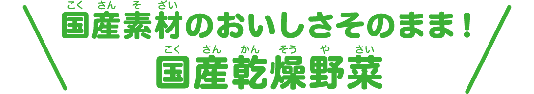 国産素材のおいしさそのまま！国産乾燥野菜