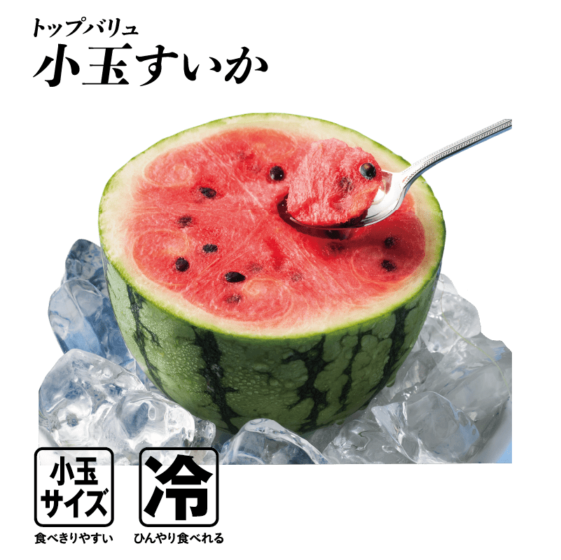 トップバリュ 小玉すいか  小玉サイズ:食べきりやすい 冷:ひんやり食べれる