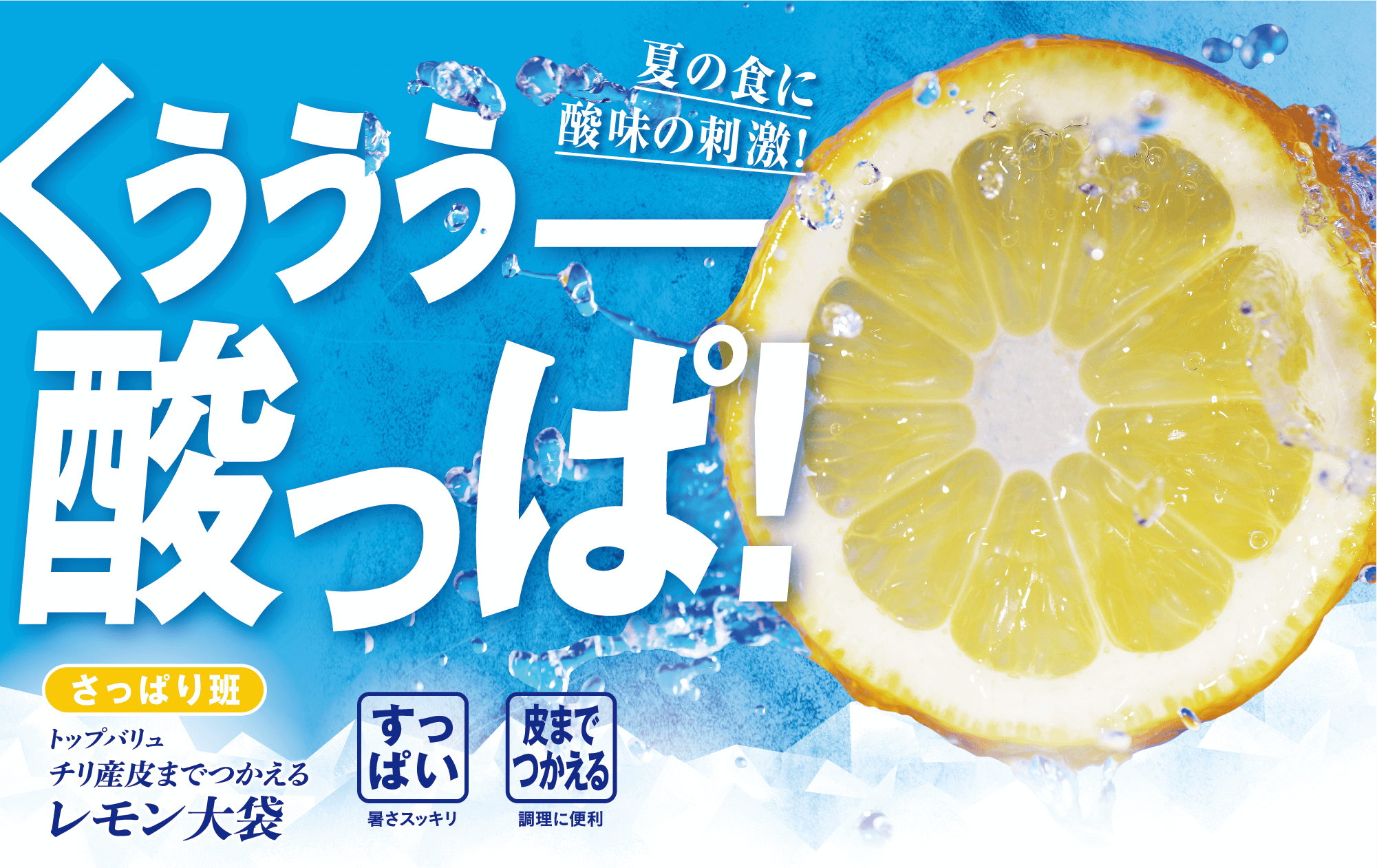 夏の食に酸味の刺激! くうううー酸っぱ! さっぱり班 トップバリュ チリ産皮までつかえる レモン大袋 すっぱい:暑さスッキリ 皮までつかえる:調理に便利