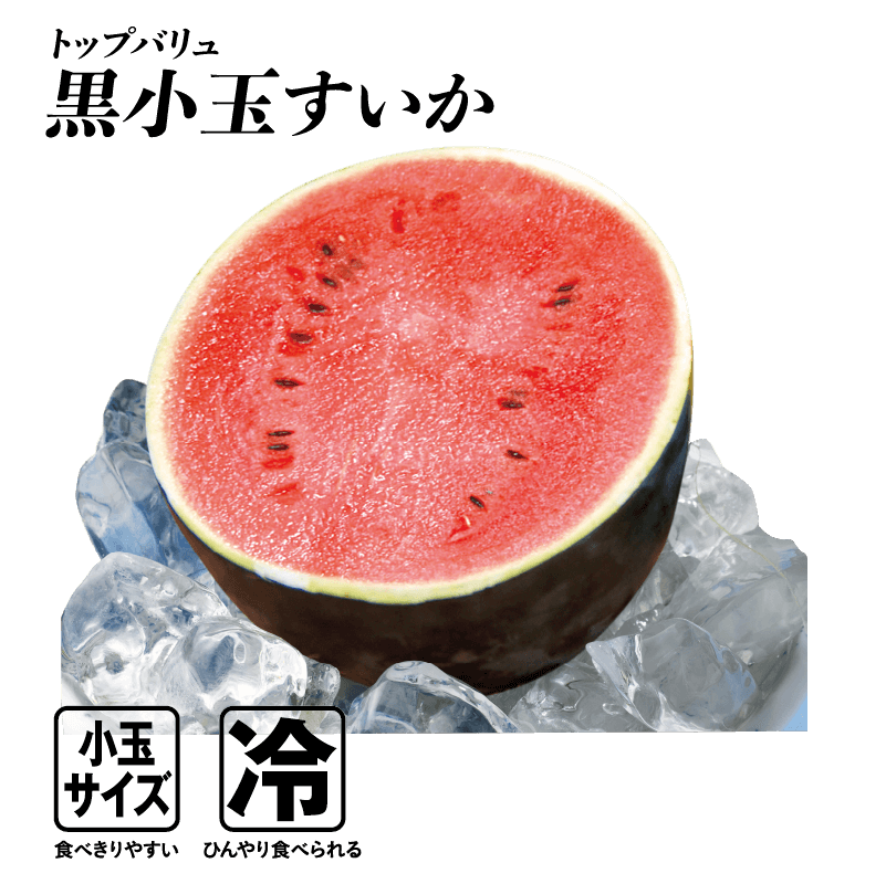トップバリュ 小玉すいか  小玉サイズ:食べきりやすい 冷:ひんやり食べられる