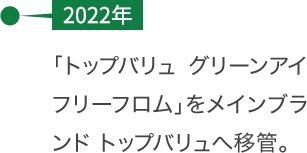 【2022年】「トップバリュ グリーンアイフリーフロム」をメインブランド トップバリュへ移管。