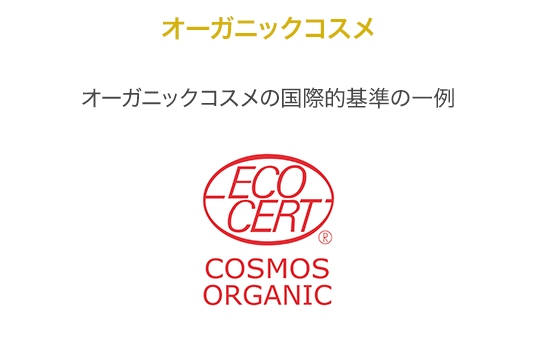 オーガニックコスメ オーガニックコスメの国際的基準の一例