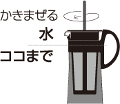 かきまぜる 水ココまで