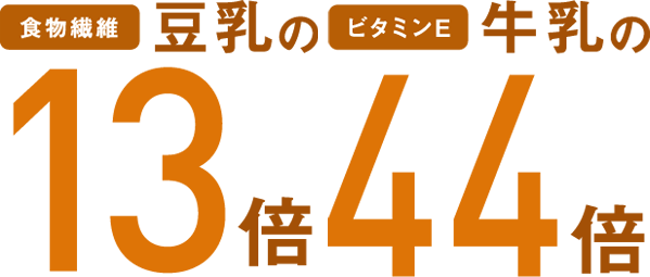豆乳の13倍の食物繊維 牛乳の44倍のビタミンE