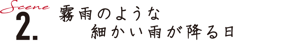 Scene2.霧雨のような細かい雨が降る日
