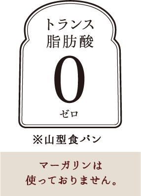 トランス脂肪酸0 マーガリンは使っておりません。