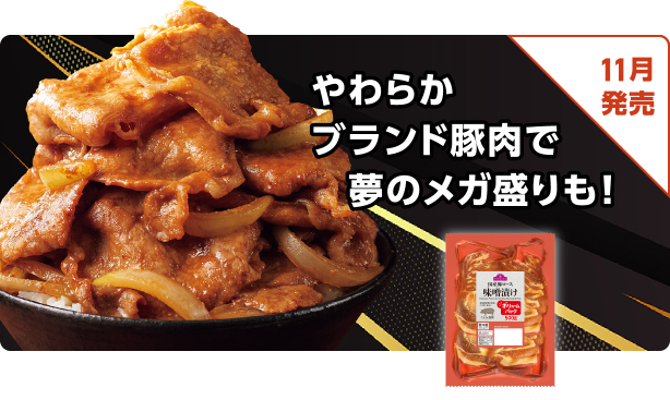 やわらかブランド豚肉で夢のメガ盛りも! 11月発売