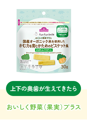 上下の奥歯が生えてきたら おいしく野菜（果実）プラス