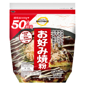 トップバリュベストプライス 北海道産小麦使用 お好み焼粉 約11枚分(550g)