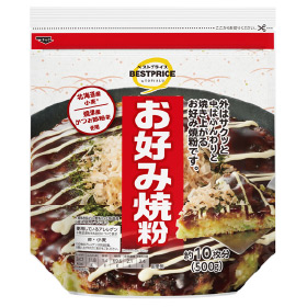 トップバリュベストプライス 北海道産小麦使用 お好み焼粉 約10枚分(500g)