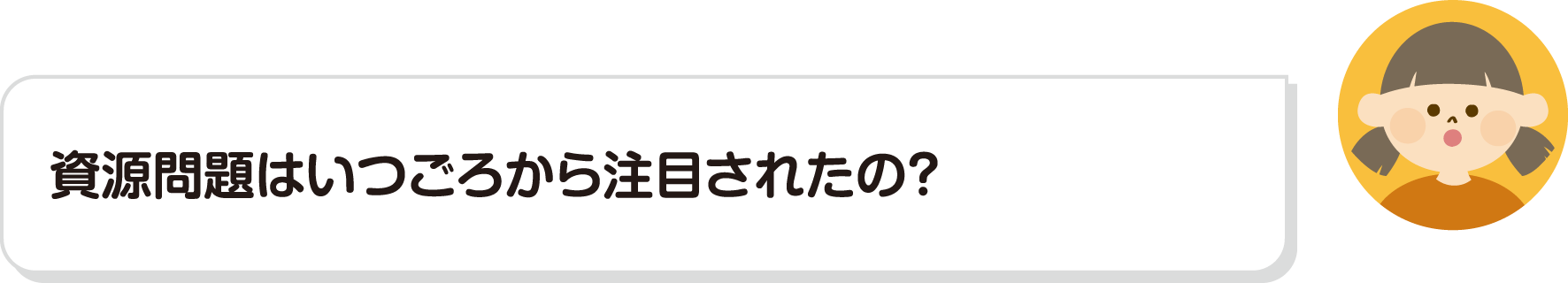 資源問題はいつごろから注目されたの？