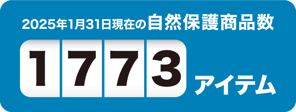 2025年1月31日現在の自然保護商品数1773アイテム