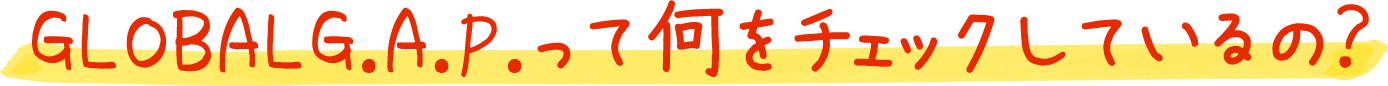 GLOBALG.A.P. って何をチェックしているの？