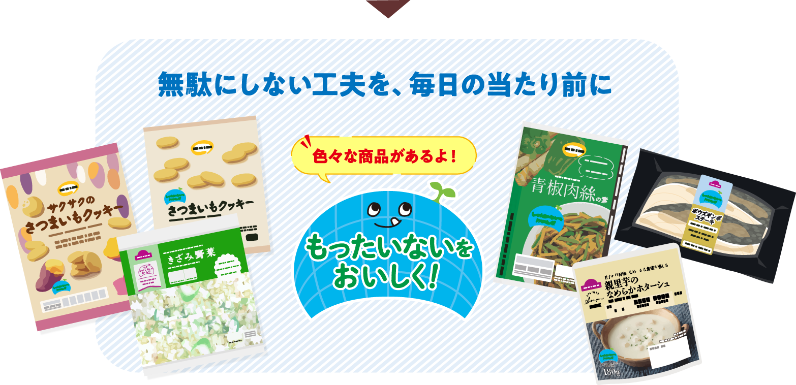 無駄にしない工夫を、毎日の当たり前に　色々な商品があるよ！ 