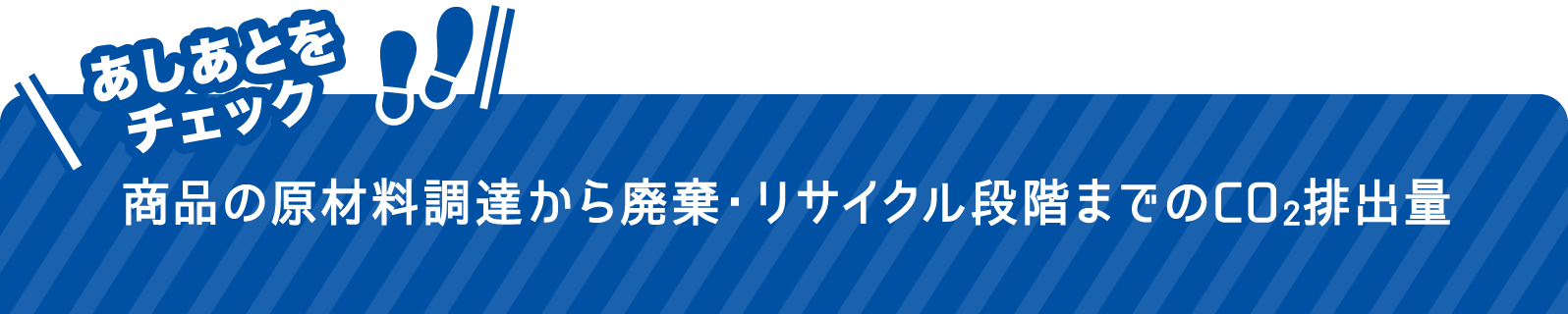あしあとをチェック 商品の原材料調達から廃棄・リサイクル段階までのCO2排出量
