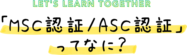 LET'S LEARN TOGETHER 「MSC認証/ASC認証」ってなに？