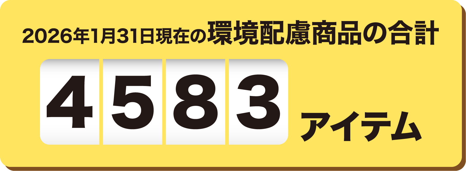 2026年1月31日現在の環境配慮商品の合計 4583アイテム