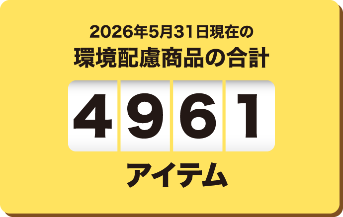 2026年5月31日現在の環境配慮商品の合計 4961アイテム