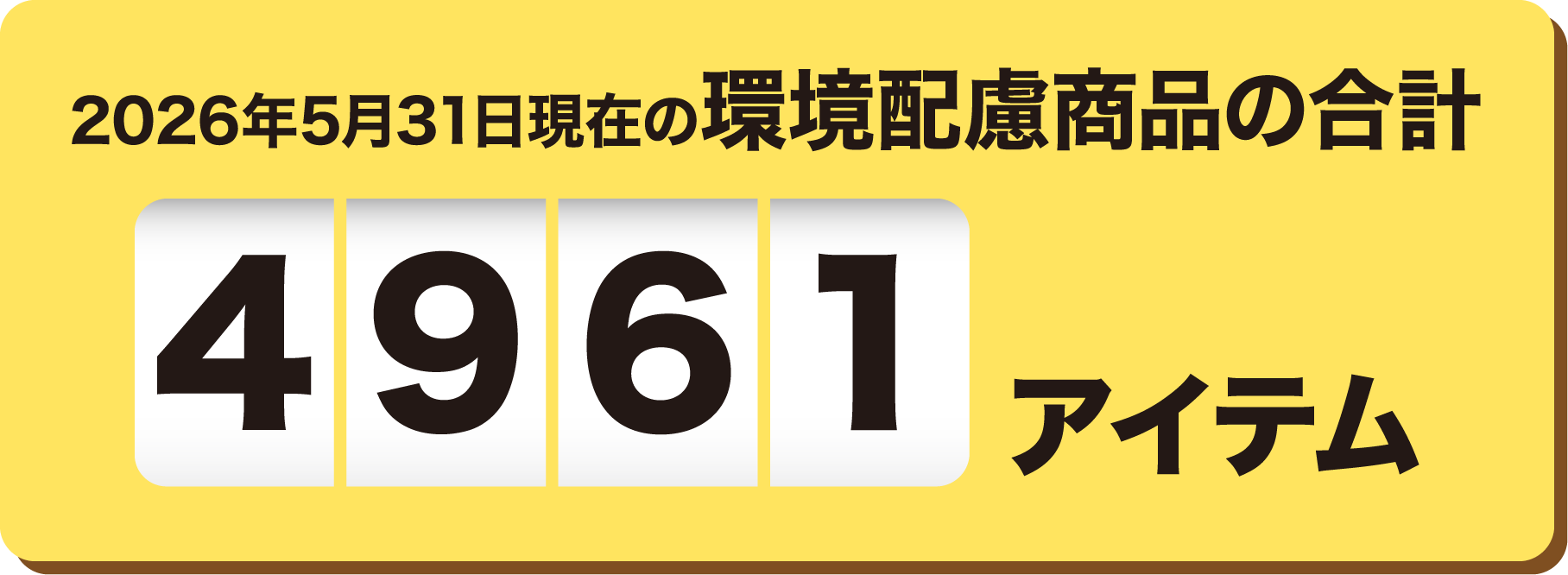 2026年5月31日現在の環境配慮商品の合計 4961アイテム