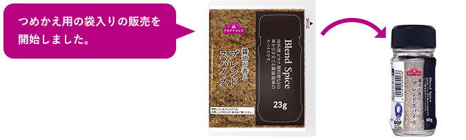 つめかえ用の袋入りの販売を開始しました。