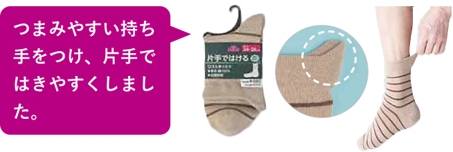 うまくソックスがはけない…はきやすい靴下をつくってくれませんか?